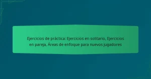 Ejercicios de práctica: Ejercicios en solitario, Ejercicios en pareja, Áreas de enfoque para nuevos jugadores