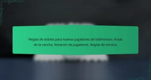 Reglas de dobles para nuevos jugadores de bádminton: Áreas de la cancha, Rotación de jugadores, Reglas de servicio